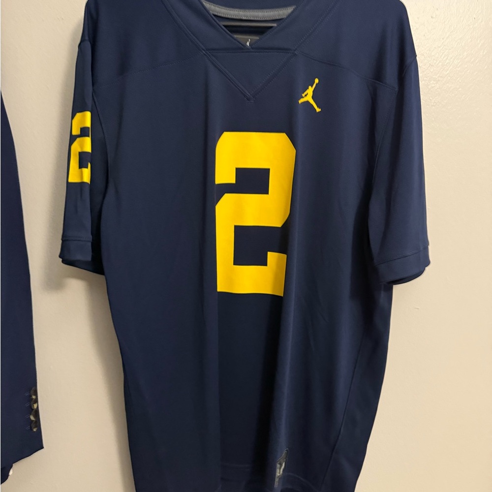 Jordan Blue and Yellow Sports Jersey with Jumpman Logo Will Johnson